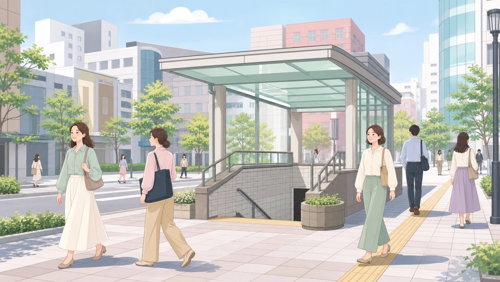 地下鉄すすきの駅1番出口付近の昼間の風景（ミント札幌への通勤ルート・札幌すすきの）