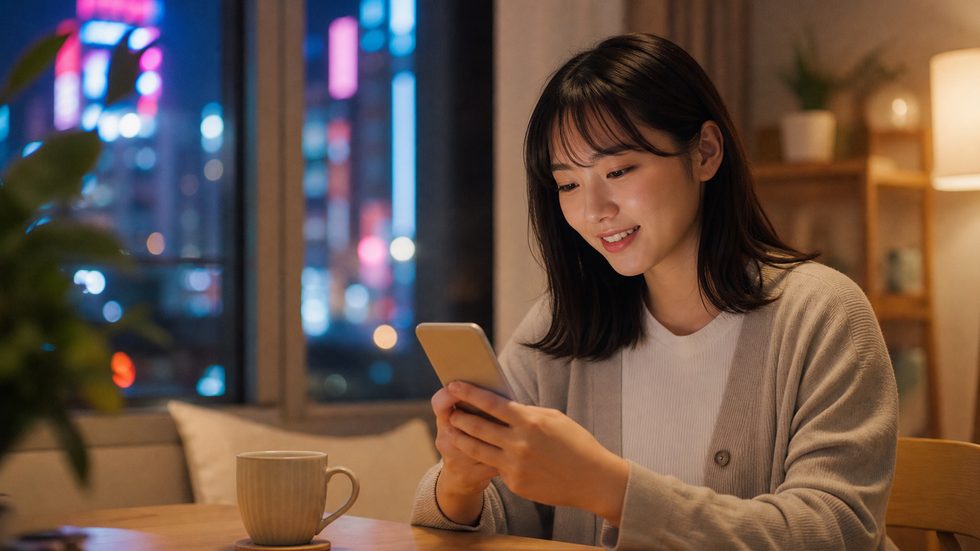 公式LINEでチャットレディの相談をするスマートフォンのイメージ