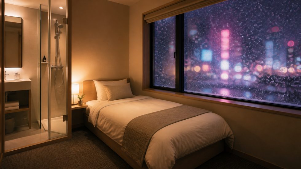 チャットレディ事務所の宿泊設備のイメージ（シャワールーム付き・大雪で帰れない夜の宿泊に対応）