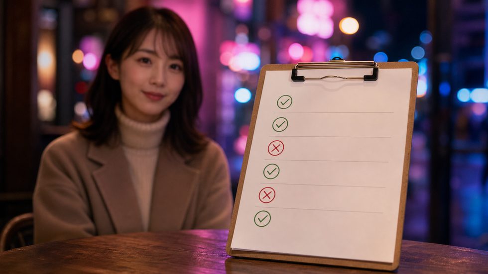 チャットレディ事務所を選ぶ安全チェックリストのイメージ(危ない業者を事前に見分けるための確認表)