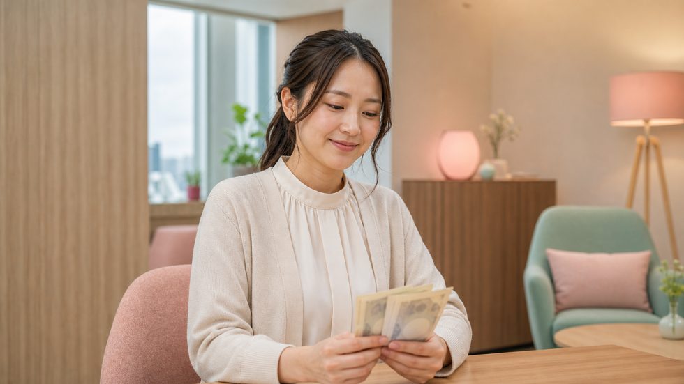 チャットレディの日払いで現金を受け取るイメージ(当日に現金で報酬を受け取れる仕組み)