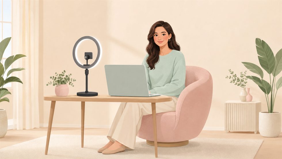 在宅チャットレディの配信環境セットアップ（リングライト・PC・椅子）