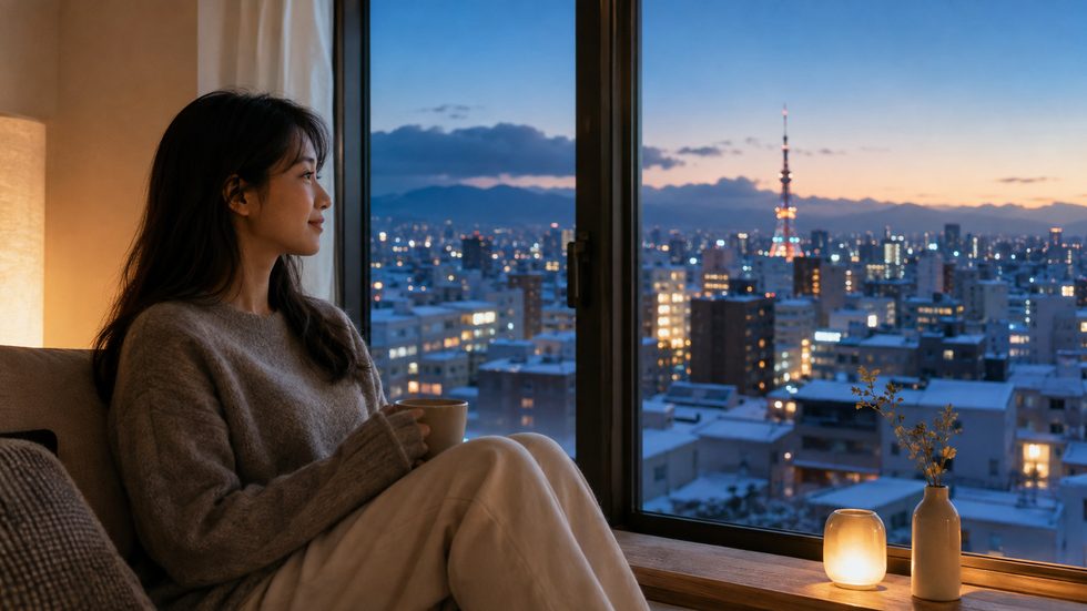 会社員が帰宅後にリラックスしている様子（副業前の時間）