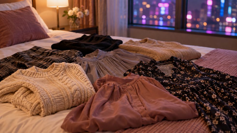 ノンアダルト配信に適した服装の例・ニットやブラウス、カジュアルなワンピース