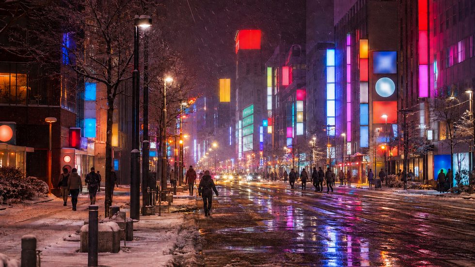 夜のすすきのの街並み（札幌・チャットレディの通勤ルート）
