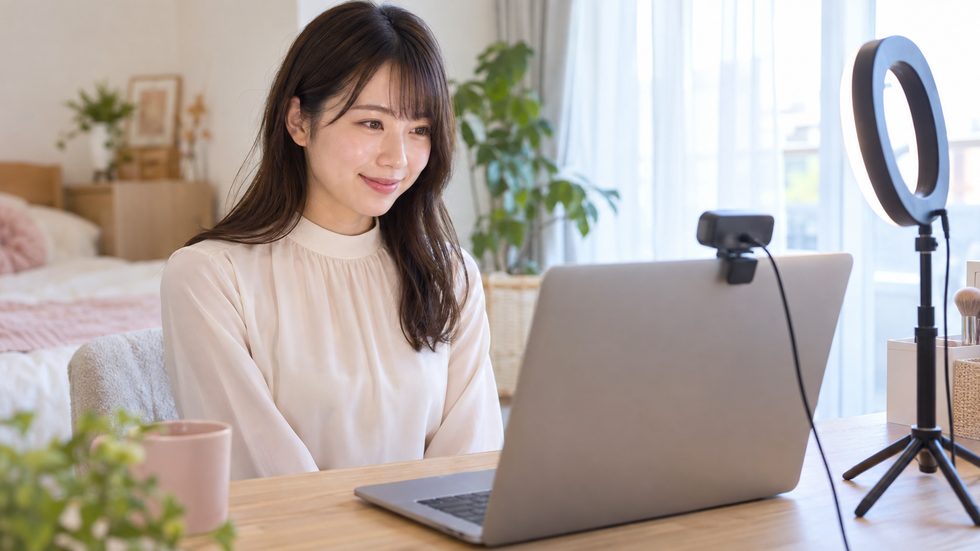 在宅チャットレディの配信環境セットアップ(パソコン・カメラ・照明)