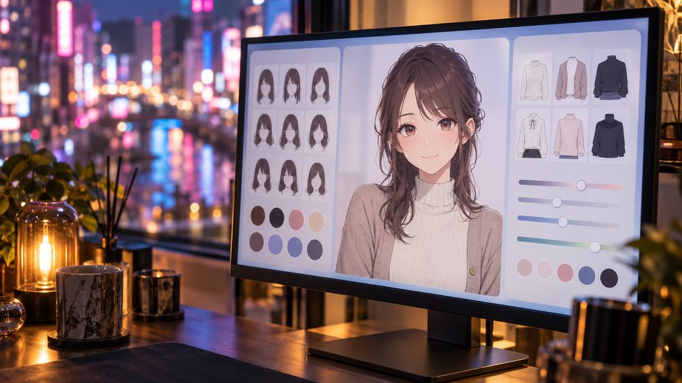 FANZAライブチャットのバーチャルチャット(2Dアバター配信画面)
