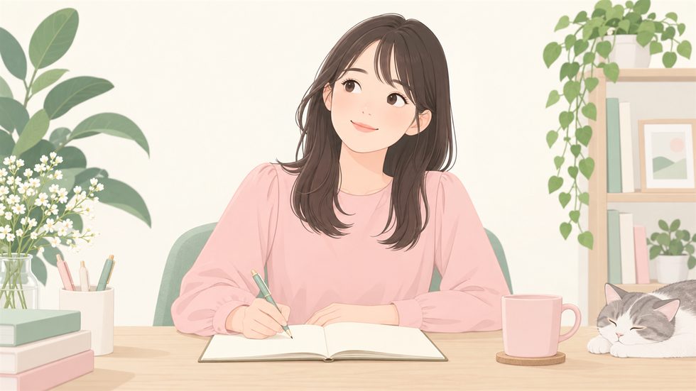 チャットレディのニックネームを考える女性のノート(札幌)