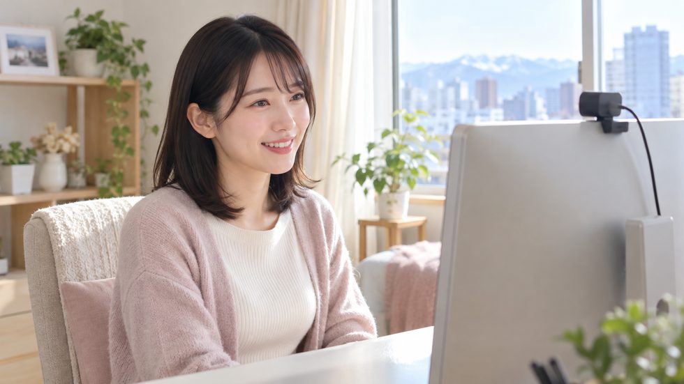 初出勤日にFANZAライブチャットで配信を始めるチャットレディ(札幌・通勤)