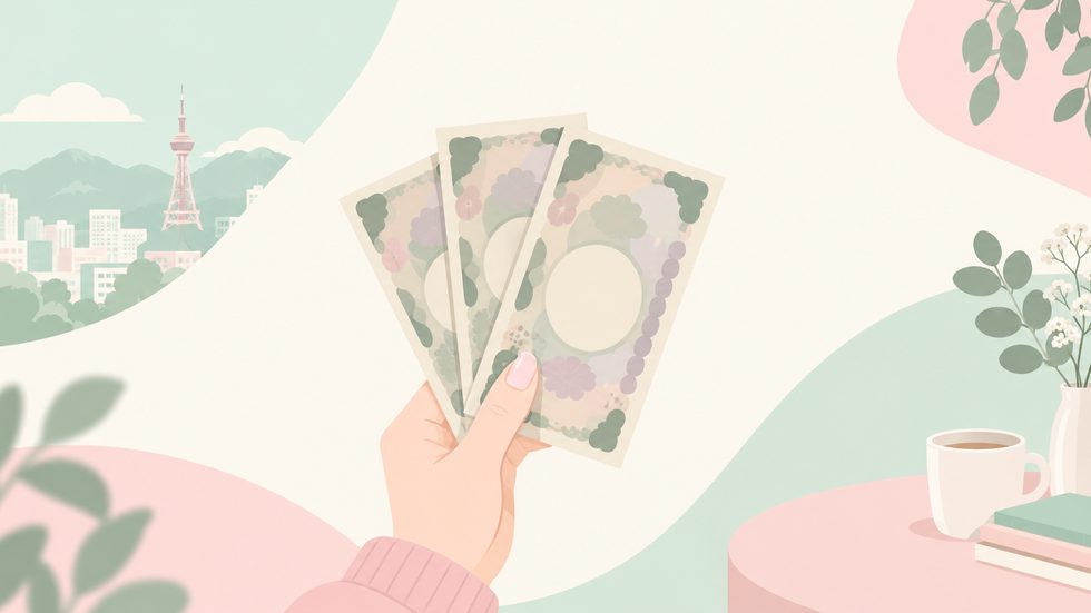 チャットレディの日払い報酬を現金で受け取るイメージ