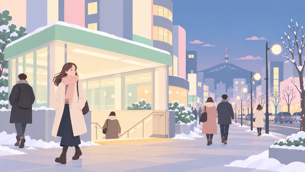 すすきの駅1番出口付近の夕方の通勤風景（札幌・地下鉄南北線）