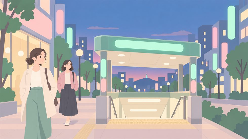 すすきの駅1番出口からの通勤風景（札幌・地下鉄南北線）