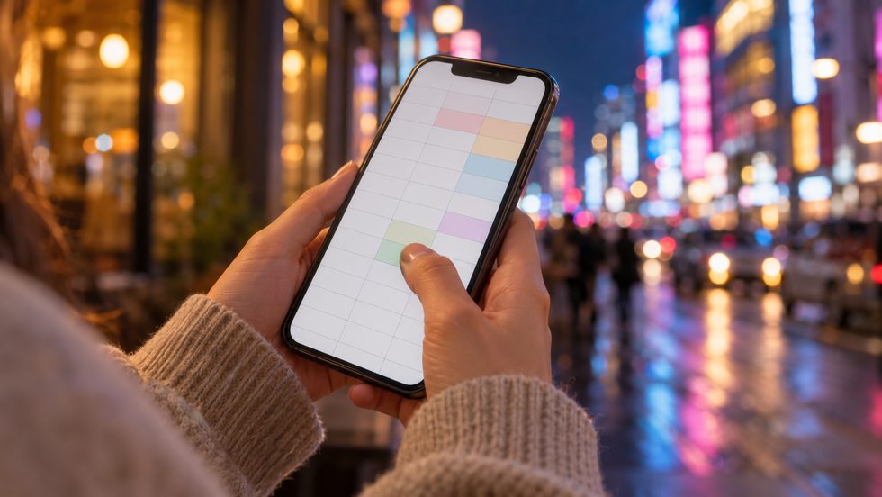 スマホで収入を記録している様子(日払い現金の管理方法)