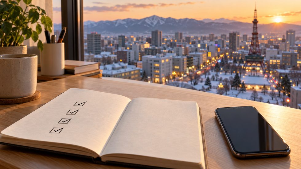 彼氏にバレる経路を書き出したチェックリストのノートとスマホ