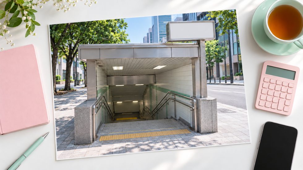 地下鉄南北線すすきの駅の出口付近(札幌)
