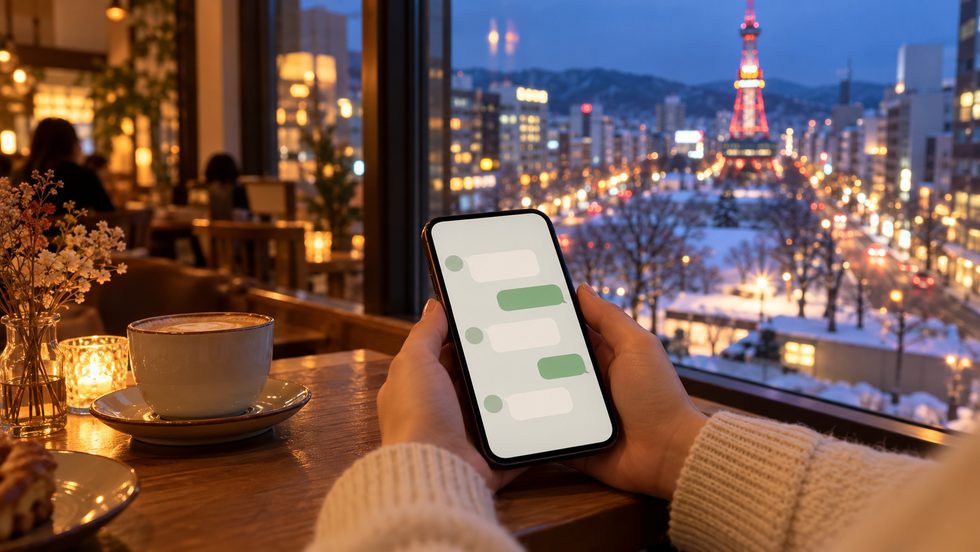 チャットレディの予約をLINEで相談しているスマホ画面のイメージ
