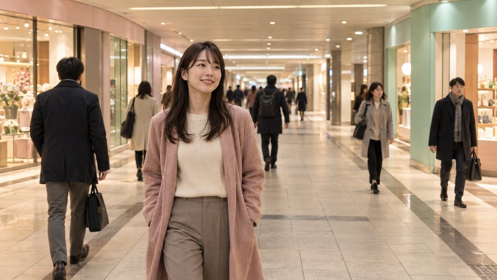 札幌の大通とすすきのをつなぐ地下街の通路の風景