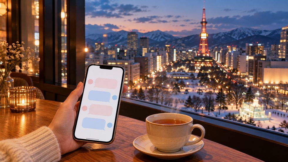 スマホのLINEでチャットレディ事務所に相談するイメージ
